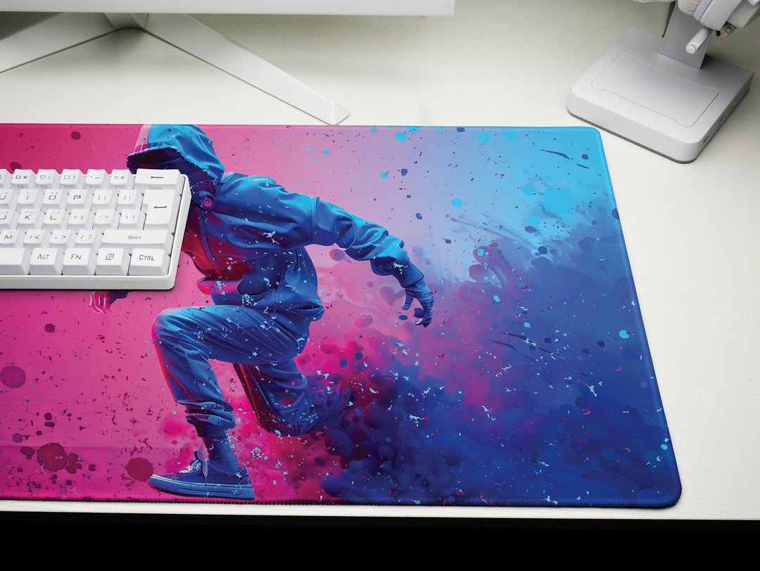 CosmicDancer Design 1, Desk Pad, Mouse Pad, Desk Mat, Dynamic Moves, Nebula Hues