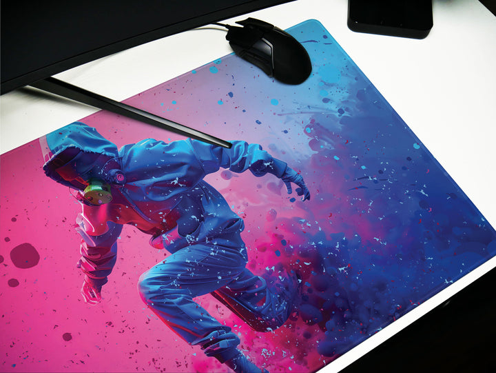 CosmicDancer Design 1, Desk Pad, Mouse Pad, Desk Mat, Dynamic Moves, Nebula Hues