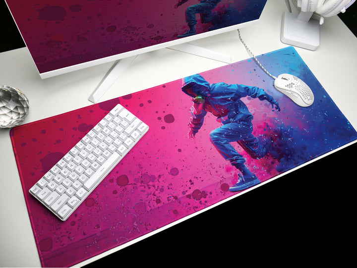 CosmicDancer Design 1, Desk Pad, Mouse Pad, Desk Mat, Dynamic Moves, Nebula Hues