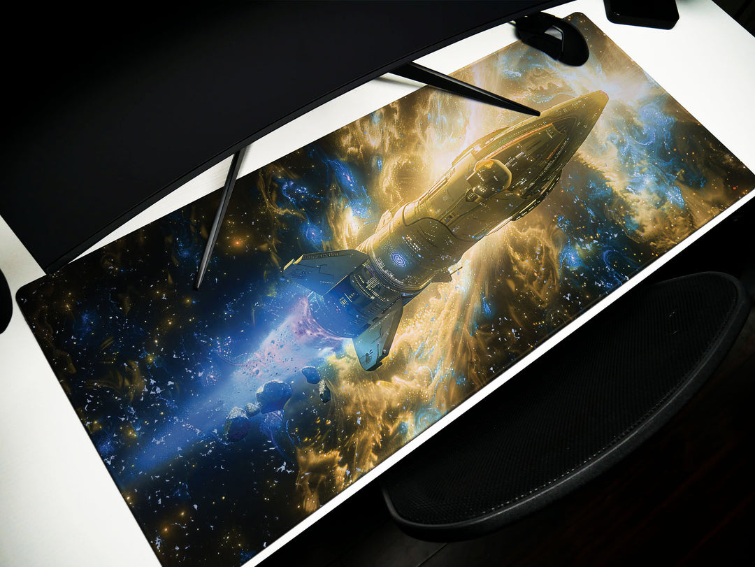 Cosmic Voyage Design 1, Desk Pad, Mouse Pad, Desk Mat, Stellar Navigator, Interstellar Beauty, Galactic Trek