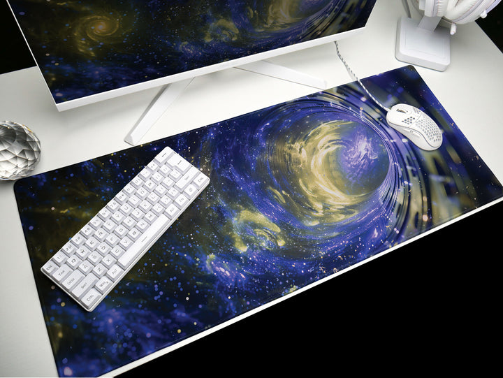 Cosmic Voyage Design 4, Desk Pad, Mouse Pad, Desk Mat, Spiral Galaxy Spin, Universal Harmony, Celestial Swirl