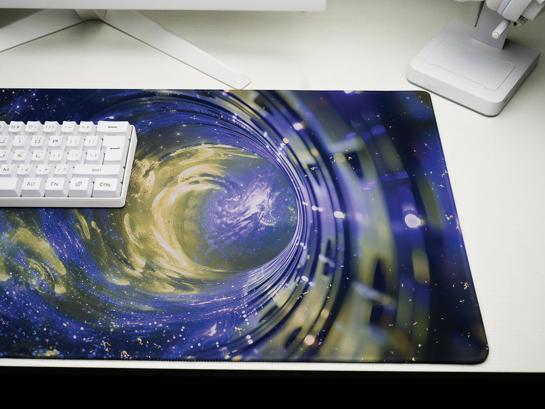 Cosmic Voyage Design 4, Desk Pad, Mouse Pad, Desk Mat, Spiral Galaxy Spin, Universal Harmony, Celestial Swirl