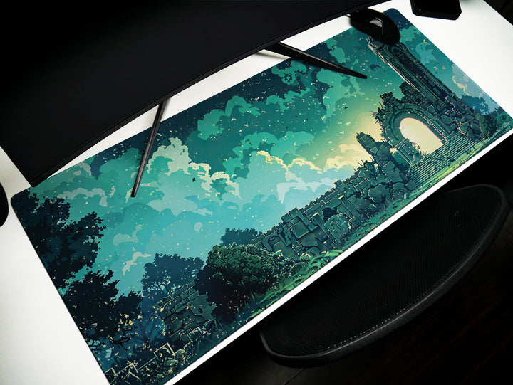 Enchanted Realm Design 2, Desk Pad, Mouse Pad, Desk Mat, Arcane Ruins, Twilight Reverie, Mystic Dawn