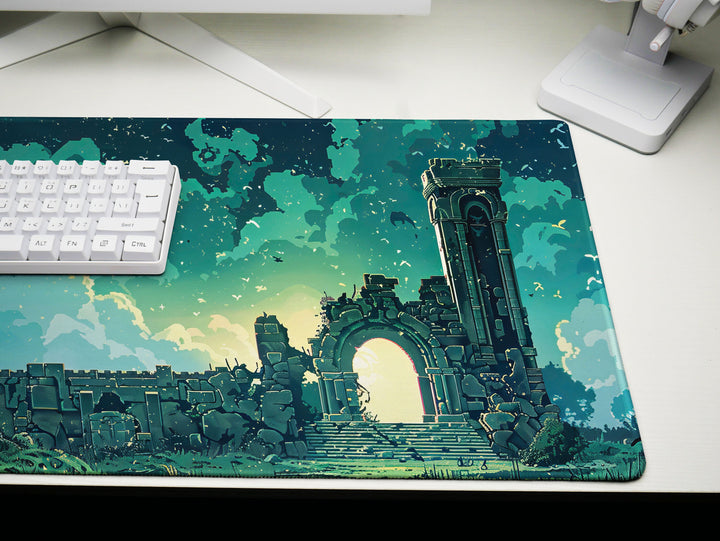 Enchanted Realm Design 2, Desk Pad, Mouse Pad, Desk Mat, Arcane Ruins, Twilight Reverie, Mystic Dawn