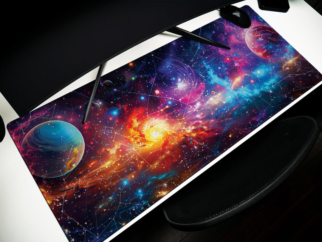 Cosmic Voyage Design 1, Desk Pad, Mouse Pad, Desk Mat, Stellar Nebula, Galactic Odyssey, Astral Artistry