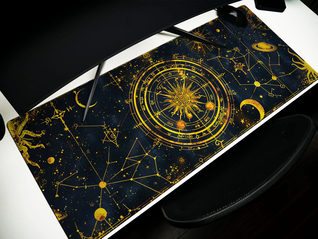 Cosmic Cartography Design 1, Desk Pad, Mouse Pad, Desk Mat, Celestial Navigation, Starry Elegance