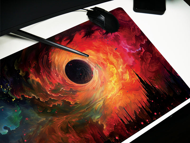 Eldritch Inferno Design 4, Desk Pad, Mouse Pad, Desk Mat, Celestial Chaos, Dark Energy