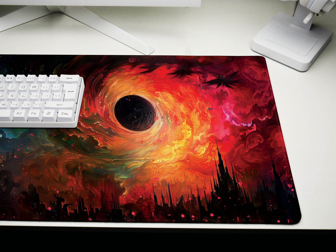 Eldritch Inferno Design 4, Desk Pad, Mouse Pad, Desk Mat, Celestial Chaos, Dark Energy