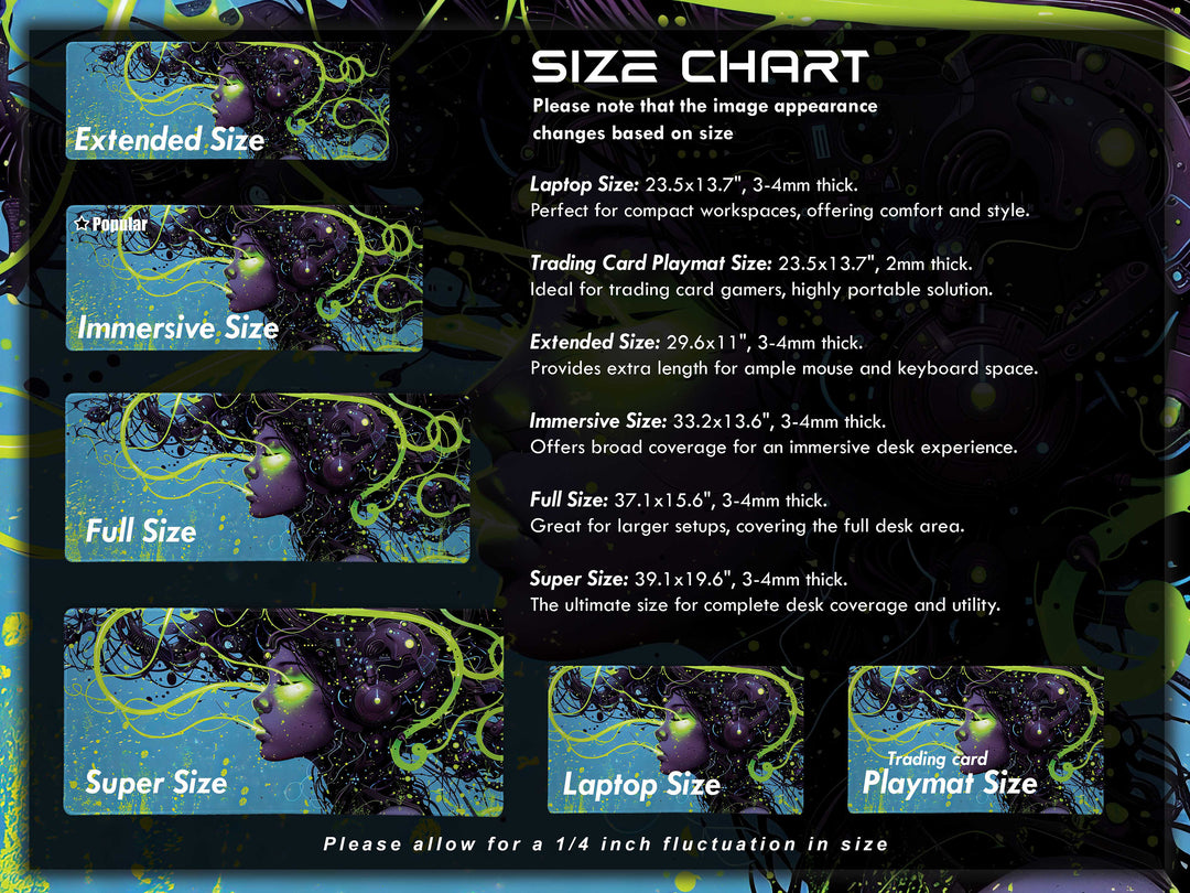 Cybernetic Reverie Design 5, Desk Pad, Mouse Pad, Desk Mat, Luminous Intrigue, Green Cyberworld