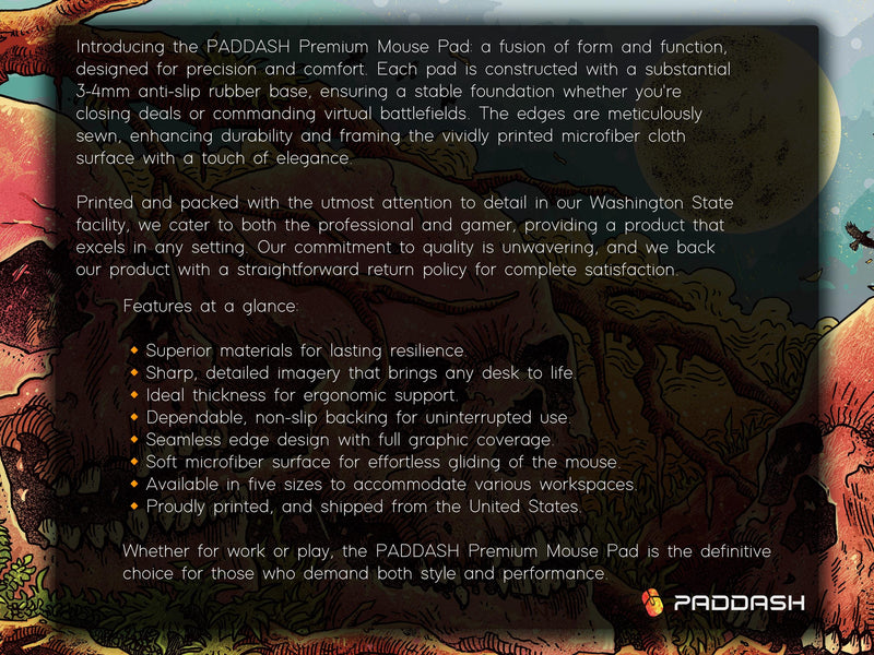 Skulls of the Withered Grove, Desk Pad, Mouse Pad, Desk Mat, Bone Forest Horror, Surreal Nature, Full Moon Haunt