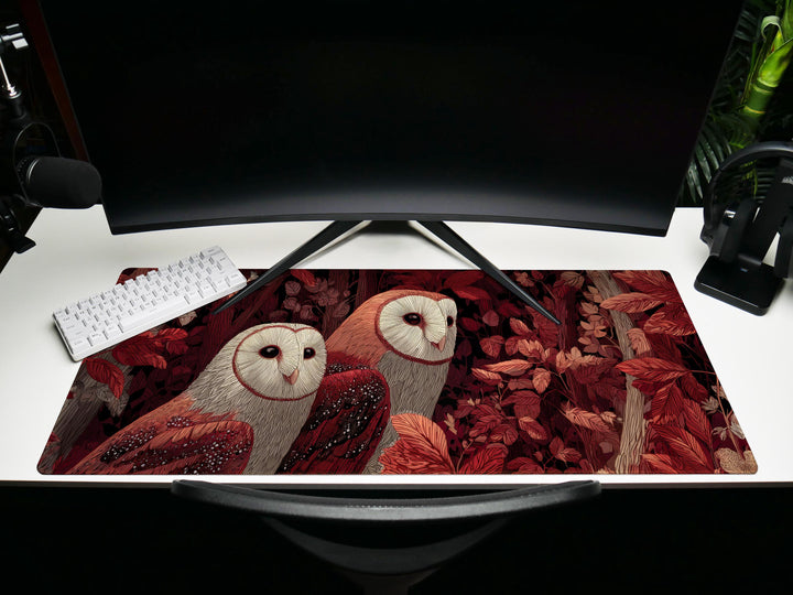 Autumn Owls, Desk Pad Enchanted Forest Desk Mat