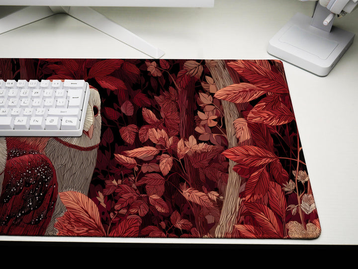 Autumn Owls, Desk Pad Enchanted Forest Desk Mat