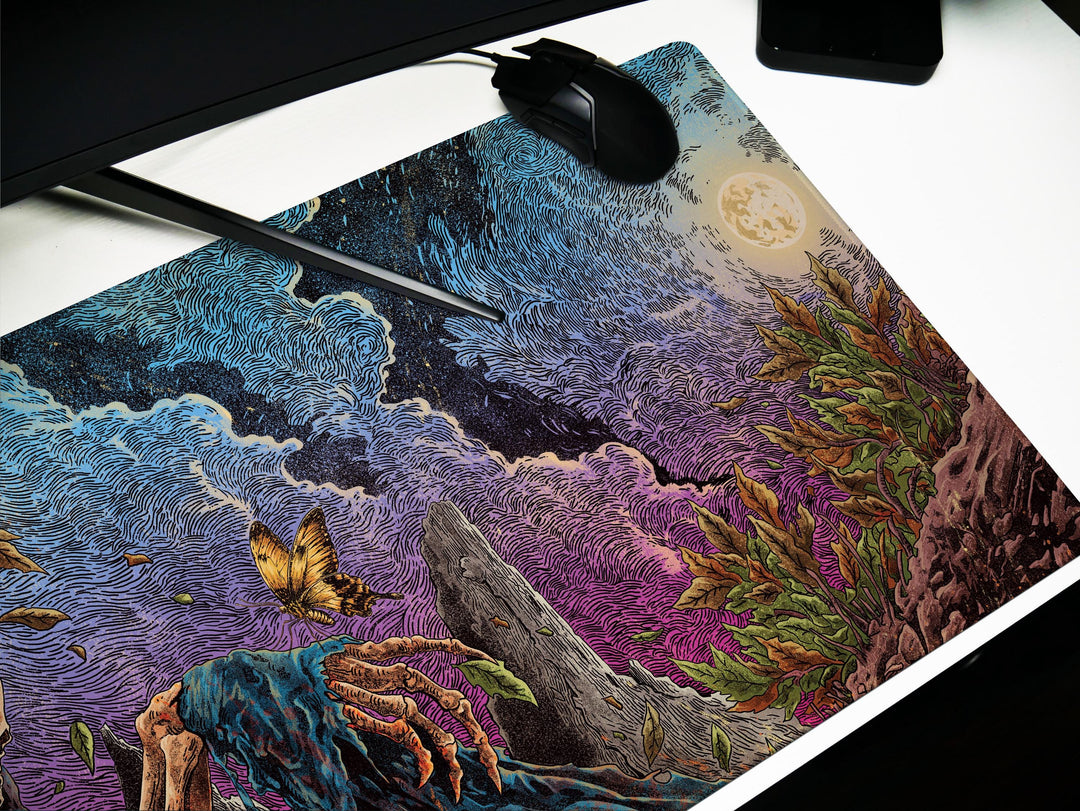Twilight Wither, Desk Mat, Death and Rebirth Artwork by Wekx