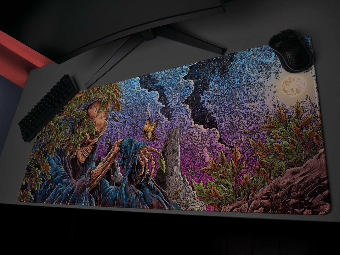 Twilight Wither, Desk Mat, Death and Rebirth Artwork by Wekx