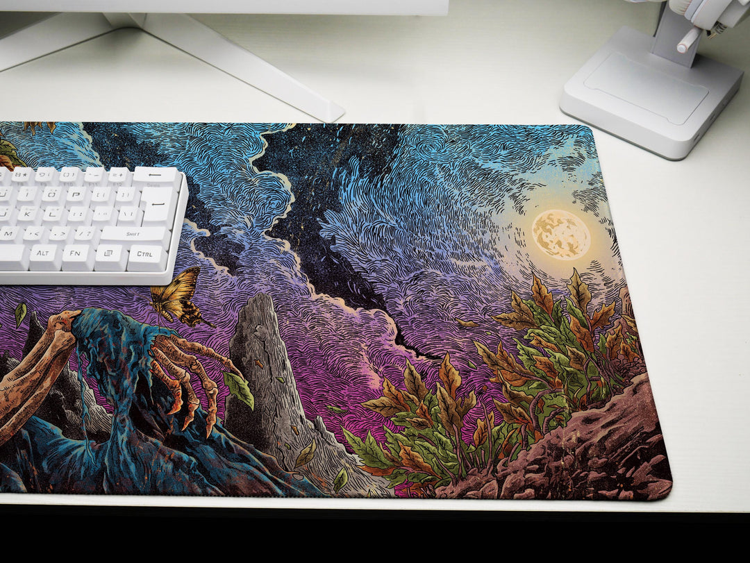 Twilight Wither, Desk Mat, Death and Rebirth Artwork by Wekx