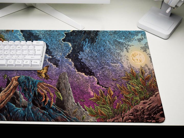 Twilight Wither, Desk Mat, Death and Rebirth Artwork by Wekx