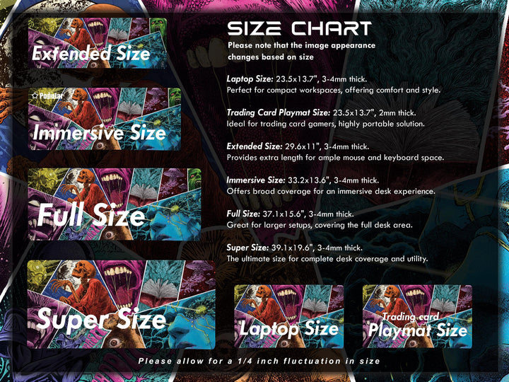 Psychedelic Terror Mosaic, Desk Mat, Sci-Fi Horror Artwork by Wekx