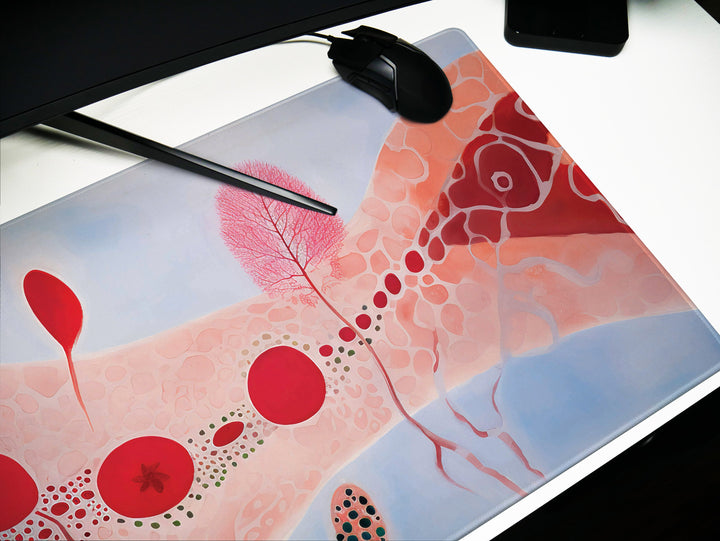 Vivid Artisanal Bliss Design 2, Desk Pad, Mouse Pad, Desk Mat, Design 2, Serene Dreamscape, Subtle Nature-Inspired Elegance