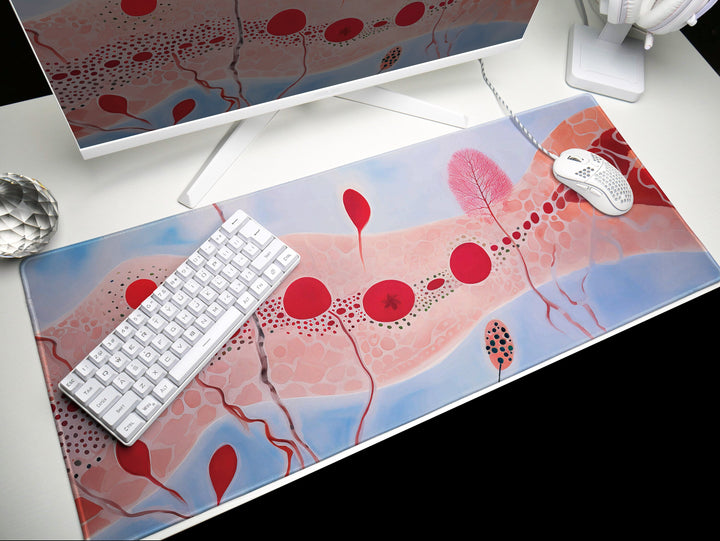 Vivid Artisanal Bliss Design 2, Desk Pad, Mouse Pad, Desk Mat, Design 2, Serene Dreamscape, Subtle Nature-Inspired Elegance