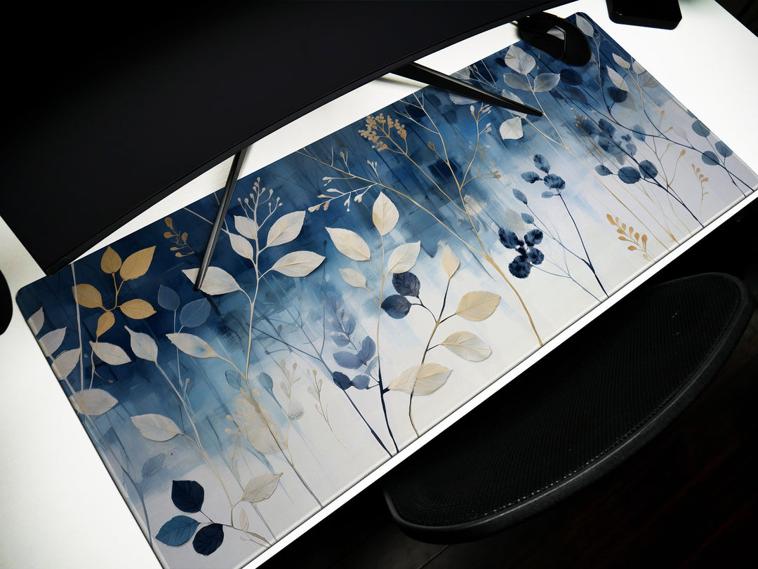 Elegant Serenity Design 2, Desk Pad, Mouse Pad, Desk Mat, Botanical Bliss Nature's Touch