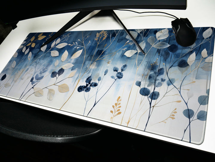 Elegant Serenity Design 2, Desk Pad, Mouse Pad, Desk Mat, Botanical Bliss Nature's Touch