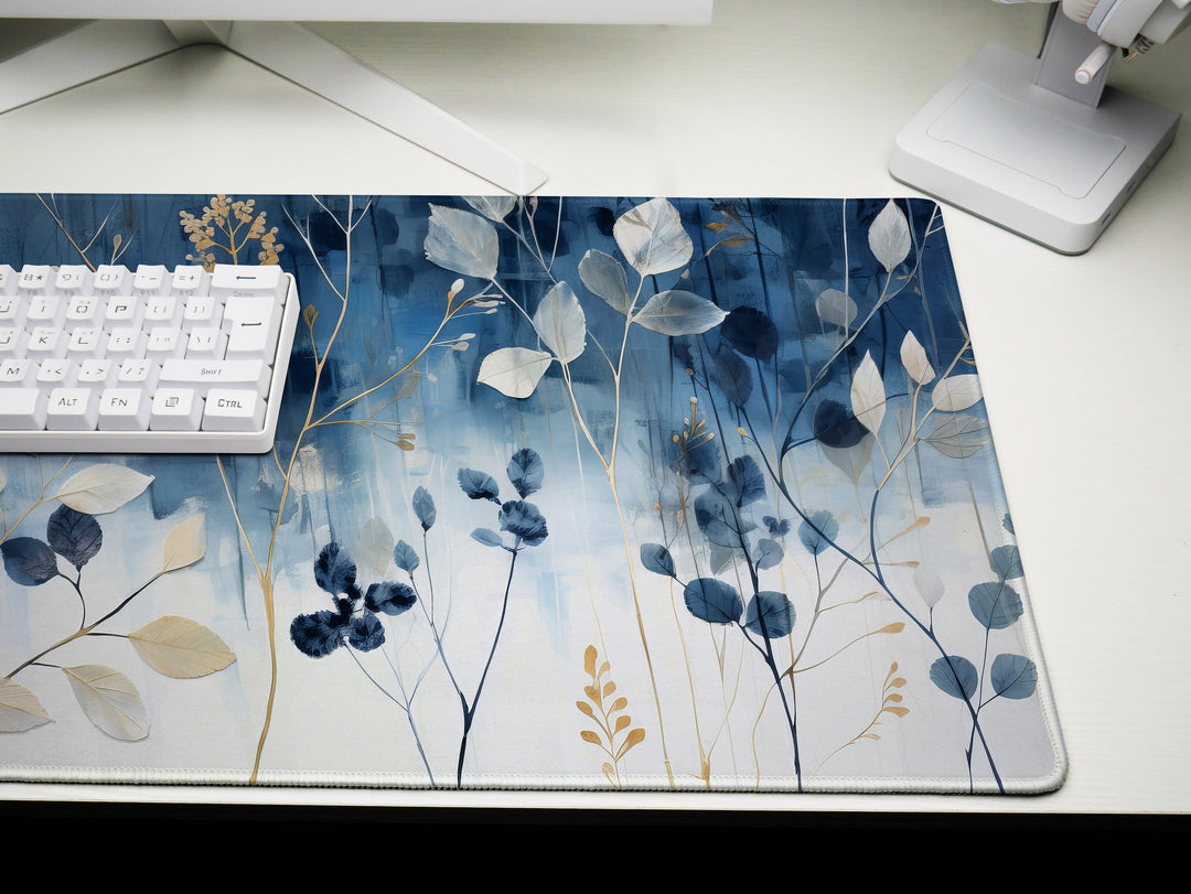 Elegant Serenity Design 2, Desk Pad, Mouse Pad, Desk Mat, Botanical Bliss Nature's Touch