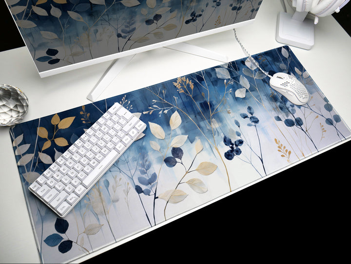 Elegant Serenity Design 2, Desk Pad, Mouse Pad, Desk Mat, Botanical Bliss Nature's Touch